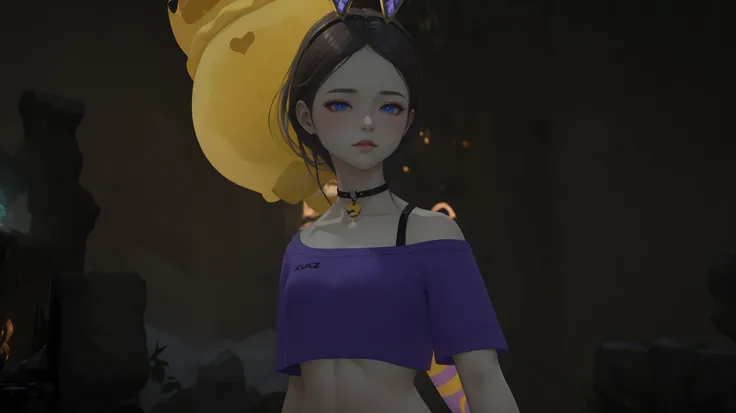 il y a une femme avec un chapeau sur la tête et un haut violet, lunar themed outfit, guweiz, de ncsoft, oeuvre d&#39;art dans le style de guweiz, inspired by Sim Sa-jeong, rendu d&#39;avril, 8K!!, kda, 4k ], 4k], From 8 K matte, chat virtuel, aesthetic!!!!...