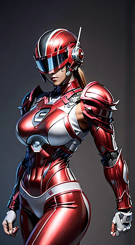 female robocop solo、bright outdoors、strong light source、8k, high quality, masterpiece, 最high quality、very detailed、armor that co...