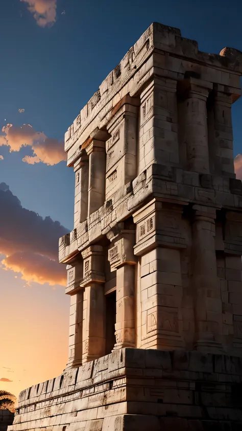 chichen itza, mexico, ancient monument, twilight sky, 8k, high quality 