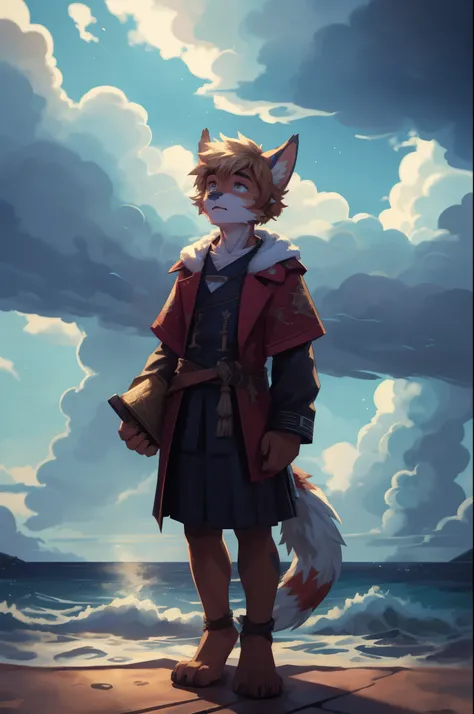 (((Barefoot furry character, full body, cinematic setting, male))) 

Masquerading as a man with a reason.
My charade is the event of the season
and if I claim to be a wise man, well
it surely means that I dont know.

On a stormy sea of moving emotion
tosse...