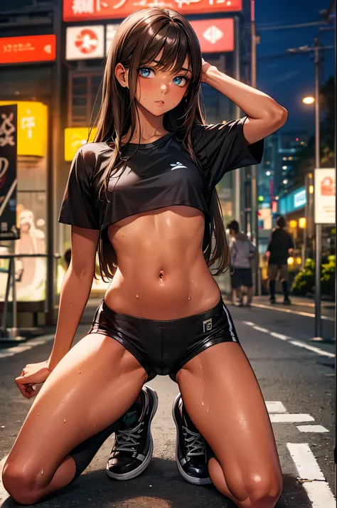 nsfw,((perfect anatomy:1.2,realistic:1.3,RAW Photography:1.3,masterpiece、highest quality、Ultra - High resolution、High resolution、Highly detailed CG、8K)),whole body,1 female,solo,18 year old beauty, Japanese、((beautiful detailed face and eyes:1.2,big gorgeo...