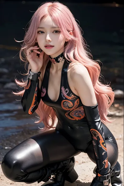 (8K, top-quality, masterpiece:1.2), (realistic, photorealistic:1.37), (super detailed), (one girl), (highly detailed), (beautifully detailed eyes), (of the highest quality), (masterpiece), (detailed face), (20yr old), (pink hair, long hair), (medium breast...