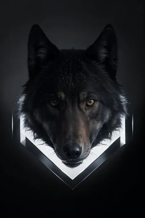 Logo with ASN initials Black background with an alpha wolf style