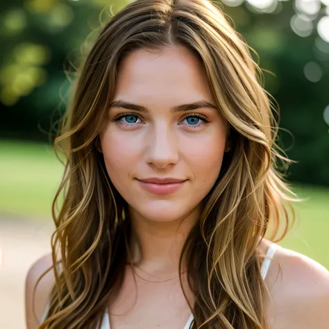 ((realism)), extremely high quality RAW photograph, detailed background, intricate, messy hair, Exquisite details and textures, highly detailed, Photo of 20 year old girl, wide smile, blue eyes, brunette hair with blonde streaks, perfect face, ultra detail...