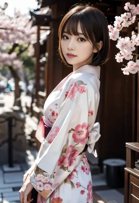 cherry blossoms:1.3, kimono:1.2, medium bob