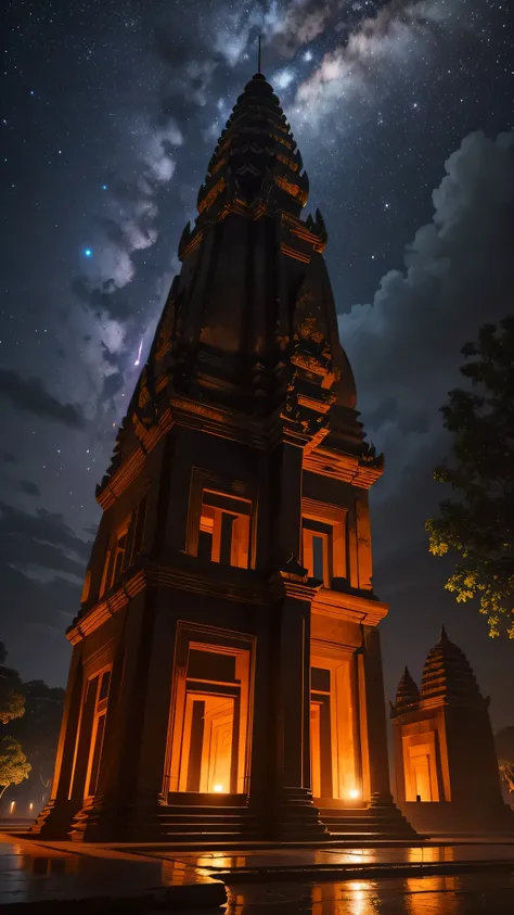 angkor wat, kamboja, night sky, 8k, high quality 