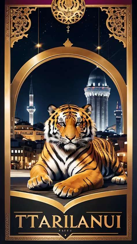 istanbul jewelry show poster , tiger , poster . luxury , expo , fair poster , galata tower , istanbul 
