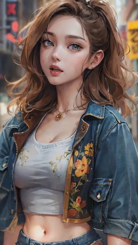 ((highest quality)),(ultra high resolution),(Super detailed),(detailed description),((best CG)),(best work of art),super precision art,amazing drawing art,(Art with precise details:1.5), (Adult woman walking on the street:1.6),(beautiful and well-shaped fa...