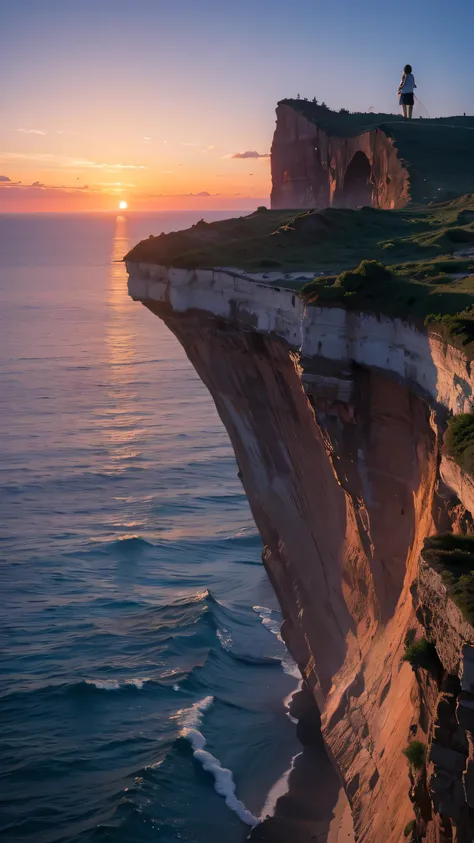 Highest image quality,mysterious,cliff,sunset