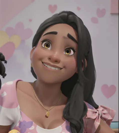 Uma mulher negra estilo disney pixar, alta qualidade, melhor qualidade