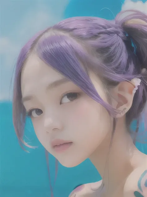 live-action、Realistic、A young girl standing in the grass、The age is６age、１６K、naked、Small breasts、completely naked、twin tails、bright purple hair、blue eyes、Purple Hair、elf ears、clavicle、young girl、completely naked、naked、young girl、Braid、ponytail、nipple、ethnic...