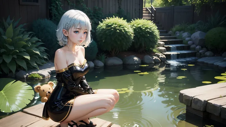 
Anime girl with a teddy bear on her lap, into the water, Naked , anime Mo artstyle, in the pond, fubuki, made in an anime artist&#39;s studio, , anime style ecchi, Also, Drawn by Anime Painter., anime girl squats, beautiful anime girl squatting, Rei Hiroe...