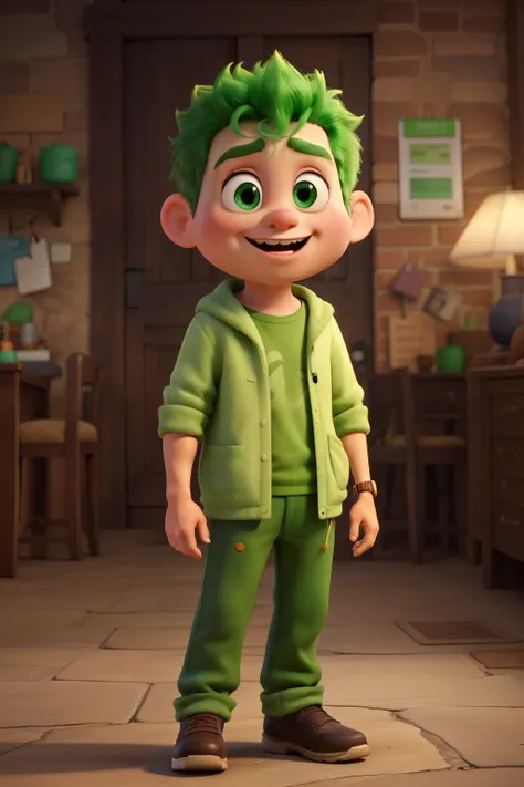 Funny character wearing green clothes