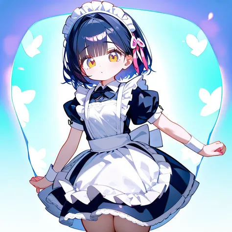 maid kawaii, interangindo com a tela, fundo transparente