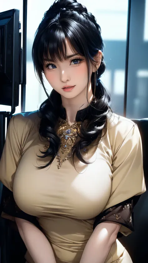 random office lady fashion,(Thin type),(large breasts),(random sexy pose),(random hairstyle),(Cinematic scene,Highest image quality,(8K), Ultra-realistic, Best Quality, High quality, High Definition, high quality texture, high detailing, Beautiful detailed...