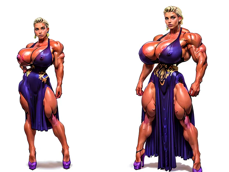 ((masterpiece)),(((best quality))), 1girl, solo woman, alone, ((full body view)), (((massive female bodybuilder:1.5))), (((Huge Breasts:1.75))), (sexy prom dress:1.7), (NSFW:0.98), shiny skin, scribbles and marks, (puffy lips:1.4), pose, 8k,16k, (simple ba...