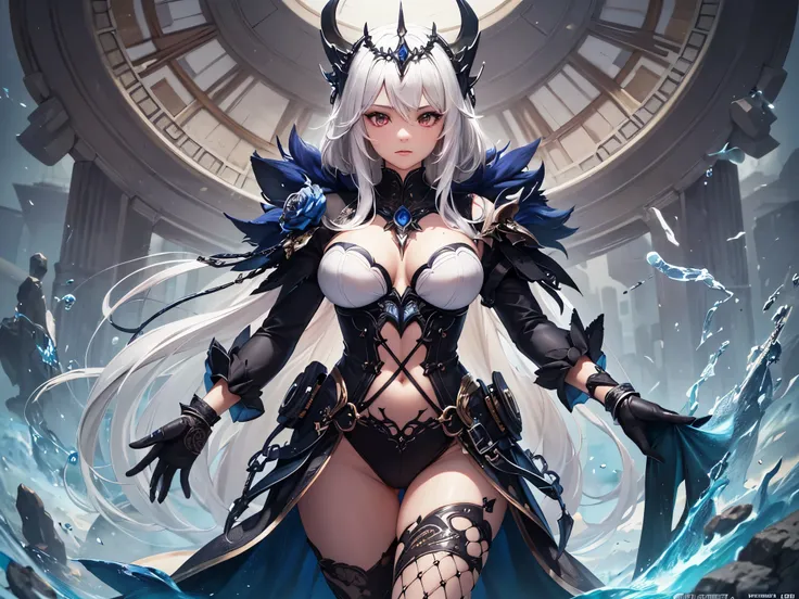 ((highest quality)),(ultra high resolution),(Super detailed),(detailed description),((best CG)),(best work of art),super precision art,amazing drawing art,(Art with precise details:1.5), dark moon、personification of destruction、unparalleled power, Break th...