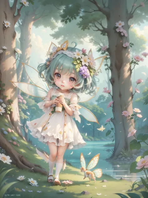 Cute Fairy、forest、lake、breeze