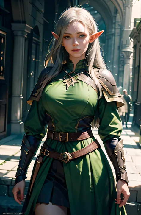 (Front Focus), (In the Dark: 1.6), A Woman Wearing Gorgeous Green Armor, Elves, Fantasy Art, Photo Realism, Dynamic Lighting, ArtStation, Poster, Volumetric Lighting, Very Detailed Faces, 4 K, Award-Awarded, 1girl, In the Dark, Deep Shadow, Low Key, Cowboy...