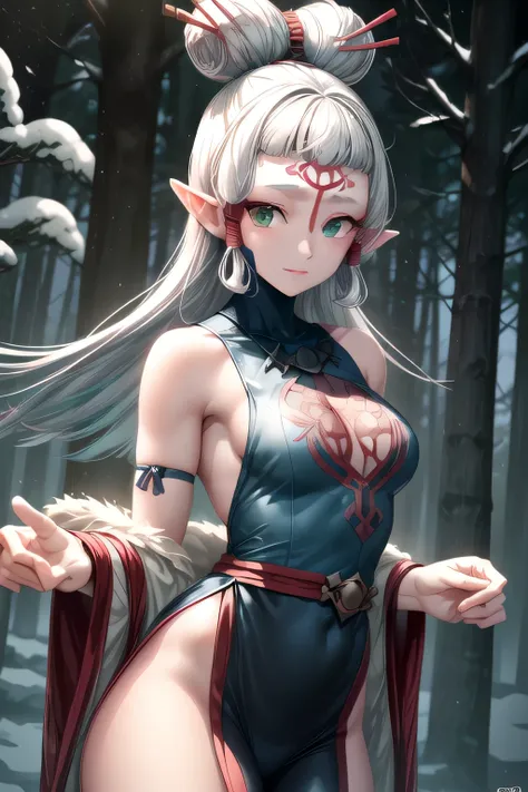 paya, cute elf,((anime elf with extremely cute and beautiful brown hair)), (((elf))), (((elf ears))),((((white hair:1.35,colored inner hair,ear breathing)))),(((green_eyes:1.3))),intricate eyes,beautiful detailed eyes,symmetrical eyes,big eyes:1.5, cute,sl...