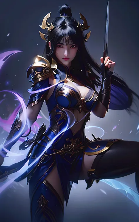 5 women with a sword in his hand and a glowing light in his hand, sylas, inspired by Huang Shen, wukong, arcane jayce, inspired by Li Kan, league of legends character, by Yang J, inspired by Shen Zhou, extremely detailed artgerm, iconic character splash ar...