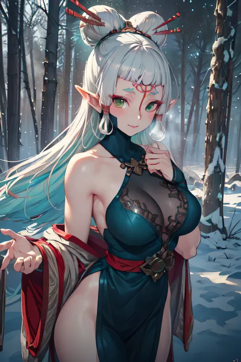 paya, cute elf,((anime elf with extremely cute and beautiful brown hair)), (((elf))), (((elf ears))),((((white hair:1.35,colored inner hair,ear breathing)))),(((green_eyes:1.3))),intricate eyes,beautiful detailed eyes,symmetrical eyes,big eyes:1.5,(((lustr...