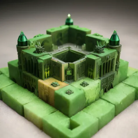 Imperial Green Jade，Gothic architecture，3598 lithium battery Mars realistic model, (original photo, best quality, masterpiece:1.4),Steampunk Cyberpunk 6820 Isometric City,(CyberpunkLithium Star light:1.3), Lithium Star (related to land),(in a Isometric:1.3...