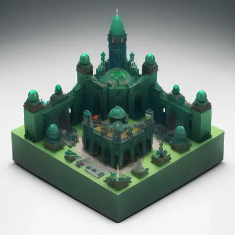 Imperial Green Jade，Gothic architecture，3598 lithium battery Mars realistic model, (original photo, best quality, masterpiece:1.4),Steampunk Cyberpunk 6820 Isometric City,(CyberpunkLithium Star light:1.3), Lithium Star (related to land),(in a Isometric:1.3...