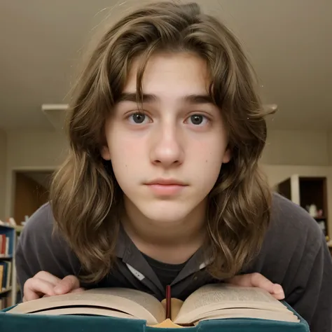 14 year old book hair man