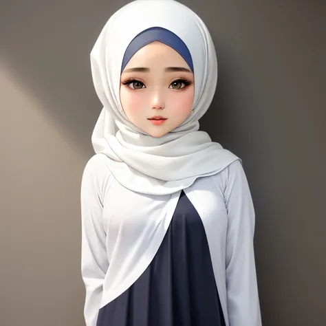 Hijab with shirt white