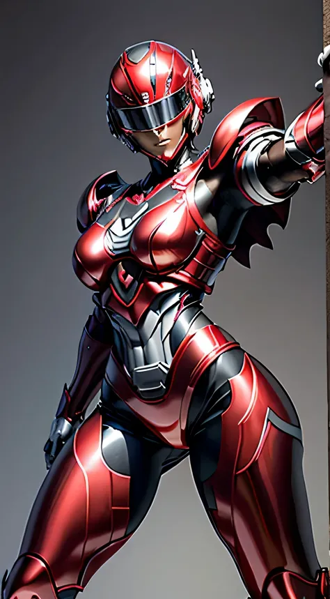 female robocop solo、bright outdoors、strong light source、8K, high quality, masterpiece, 最high quality、very detailed、Armor that completely covers the whole body、very large armor、Helmet covering the head、clear pictures、Eyes hidden by thin straight goggles:1.3...