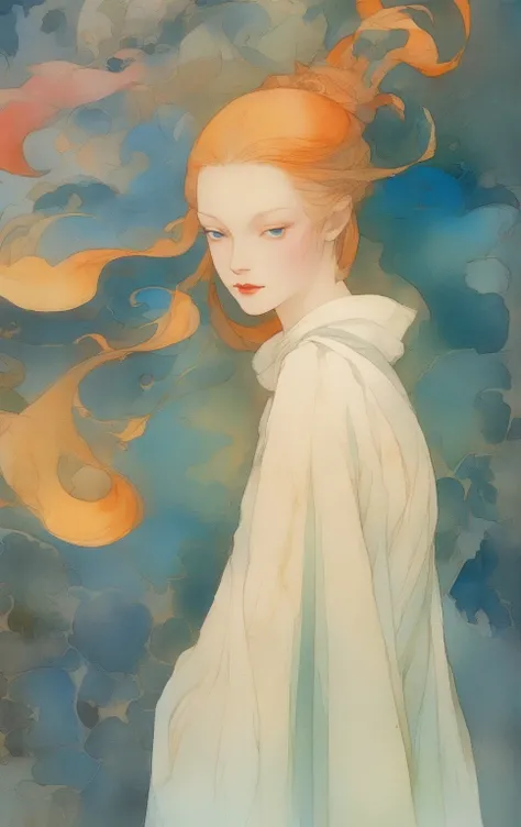 Dream Impressionism , loose strokes, Vibrant colors, light and shadow play, Capture feeling rather than form,author:Paolo Uccello and Martin Stranca, Watercolor Color Guide,a perfect beautiful girl, dreamlike,
ultra high resolution, wallpaper, 8K,Rich text...