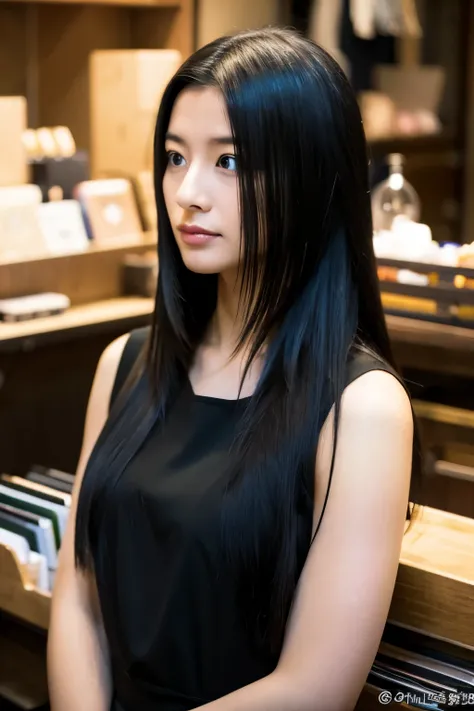 boutique clerk、Newcomer、long black hair