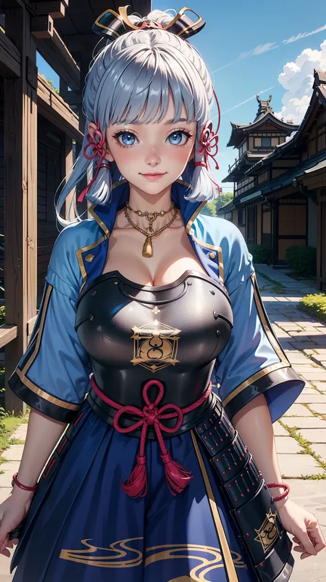 Masterpiece, high quality, 8k, ultra detailed, detailed face, standing, blush, bright eye, outdoors, (detail face), kamisatoayakadef, (gigantic breasts),(night), half body, smile