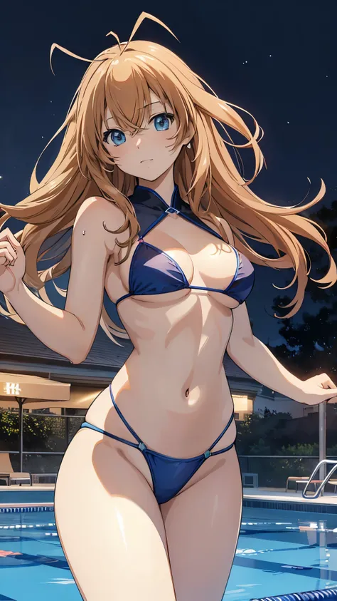 masterpiece, highest quality, wonderful、pool、micro bikini、,highest quality, High resolution, unity 8k wallpaper, fine and beautiful eyes、 highly detailed face, perfect lighting, Detailed CG, (perfect hands, perfect anatomy)、formal、