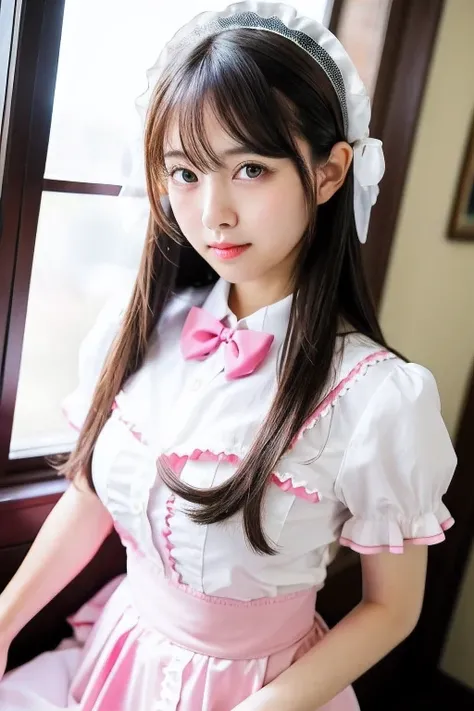 ((highest quality)), ((masterpiece)), (be familiar with), Perfect face Japanese perfect beauty　Perfect Japanese beauty face, black super straight long hair, looks like an idol。　Super straight long hair length reaches to the knees　very detailed hair　very de...