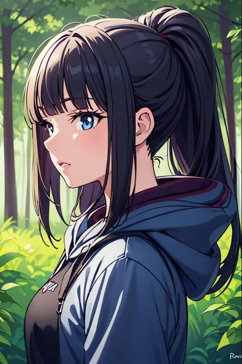 waggy dog,trees
prompt: a black hair girl wearing a hoodie and fingerless gloves, her hair is in ponytail, teenager, waggy dog, trees, oil painting, detailed eyes and lips, best quality, realistic, vivid colors, portraits, warm color tones, soft lighting