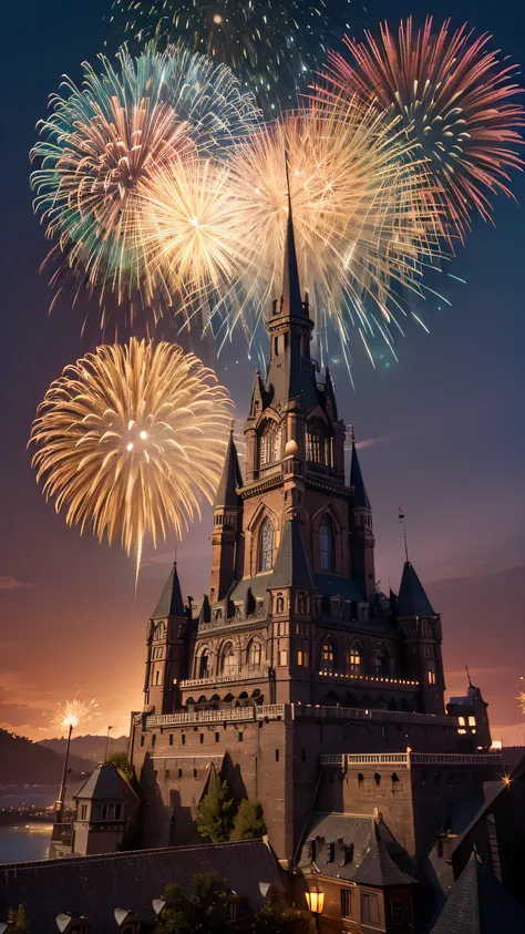 Highest image quality,fantasy,firework