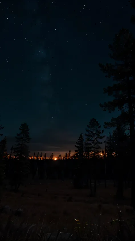 Horror forest, night sky, 8k