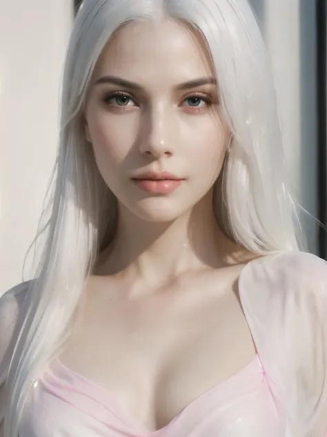 1girl, ((full body, narrow waist, waist, girl, white hair, long hair, black eyes)), (front view, from front), looking at viewer, Best quality, masterpiece, ultra high res, (photorealistic:1.4), 8k, clean, (incredibly absurdres, ultra-detailed,CG ,unity ,8k...