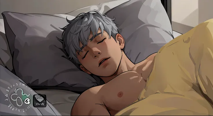 cute 16 year old boy sleeping gray hair