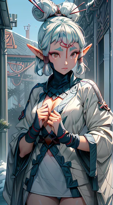 paya, cute elf,(((little ,tiny little body,little))),(((6 years old))),((anime elf with extremely cute and beautiful aqua hair)), (((elf,elf ears))), ((lesbian,yuri)),(((flat chest))),((((aqua hair:1.35,undercut aqua hair,short hair,colored inner hair,ear ...