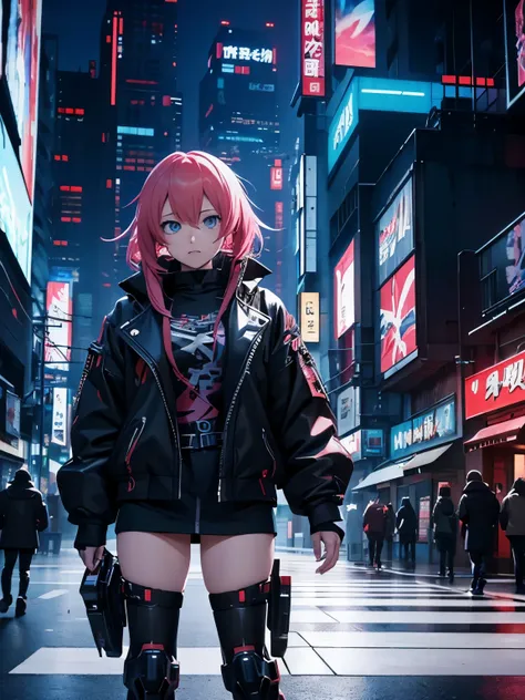 Anime scene of two people in a city with, digital cyberpunk anime art, anime cyberpunk art, Cyberpunk anime girl mecha, cyberpunk anime art, Modern cyberpunk anime, Digital Cyberpunk - Animation Art, 動漫Mecha aesthetics, Badass Anime 8K, best anime 4k konac...