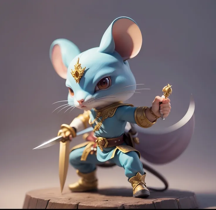 Mouse Thief, Fantasy, Holding Two Daggers, Battle Stance, Masterpiece, Detailed, Fighter