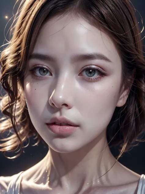 fine skin、delicate features、Bright colors、soft lighting、digital painting、Realistic stage photos、High resolution、bright eyes、perfect skin、shining cheeks、shiny hair、elegant pose、fascinating look、Atmospheric background、Airy beauty、sophisticated details、captiv...