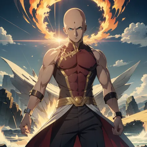 Saitama versus God: A Majestic Showdown of Power and Determination

Saitama, the one-punch man, with his exquisite facial features and three-dimensional facial structure, perfectly framed by the suns rays, stands in contrast to the divine being. Draped in ...