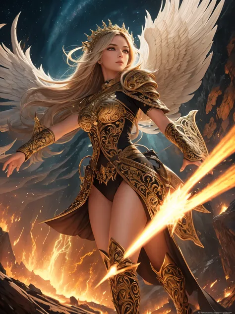 ((highest quality)),(ultra high resolution),(Super detailed),(detailed description),((best CG)),(best work of art),super precision art,amazing drawing art,(Fantasy art with intricate detail:1.5), A spear of light that pierces heaven and earth,Lightning ema...