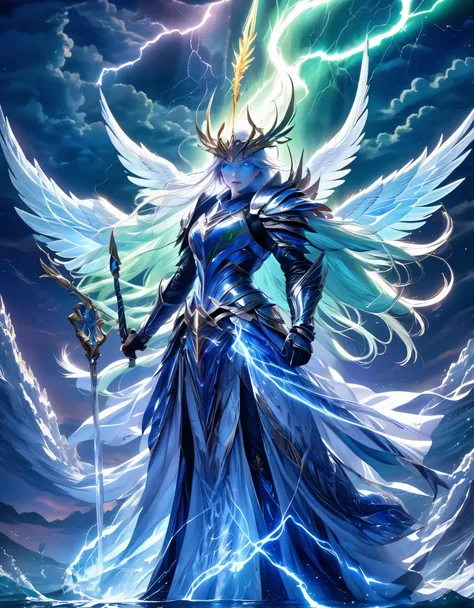 ((highest quality)),(ultra high resolution),(Super detailed),(detailed description),((best CG)),(best work of art),super precision art,amazing drawing art,(Fantasy art with intricate detail:1.5), A spear of light that pierces heaven and earth,Lightning ema...