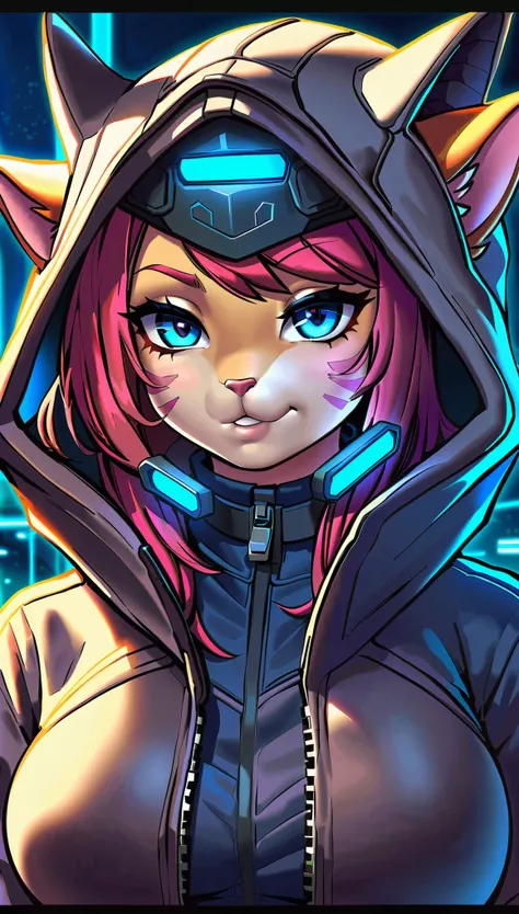 (highest quality, 4k, 8K, High resolution, masterpiece:1.2), Super detailed, Close-up of science fiction with a furry woman wearing a helmet, ((Ancient forest, rich light changes)), Very complex and detailed expression, Fusion of ancient ruins and science ...