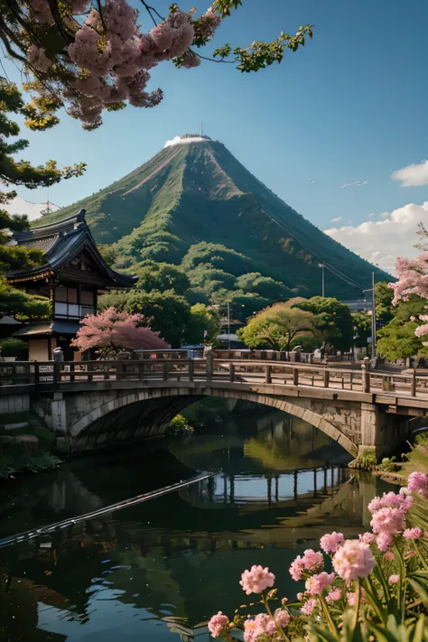 Hyperrealistic, On Imaginary , One Shot Japanese City Landscape 